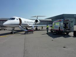A picture of air ambulance and ground ambulance