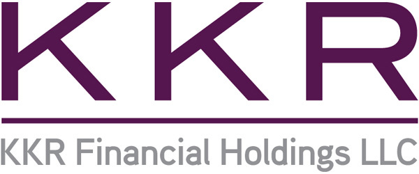 Logo of KKR financial holdings with the letters K K R written on a white background
