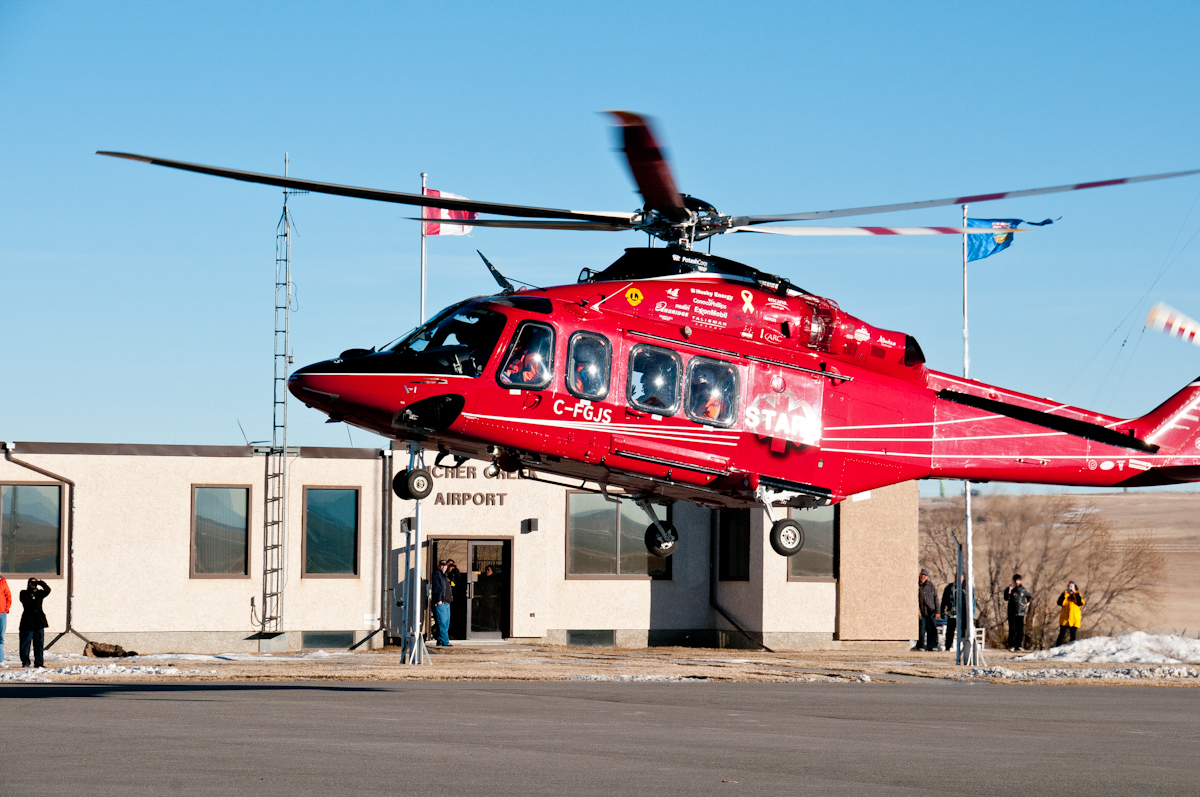 Image of a red STAR air medical transport vehicle