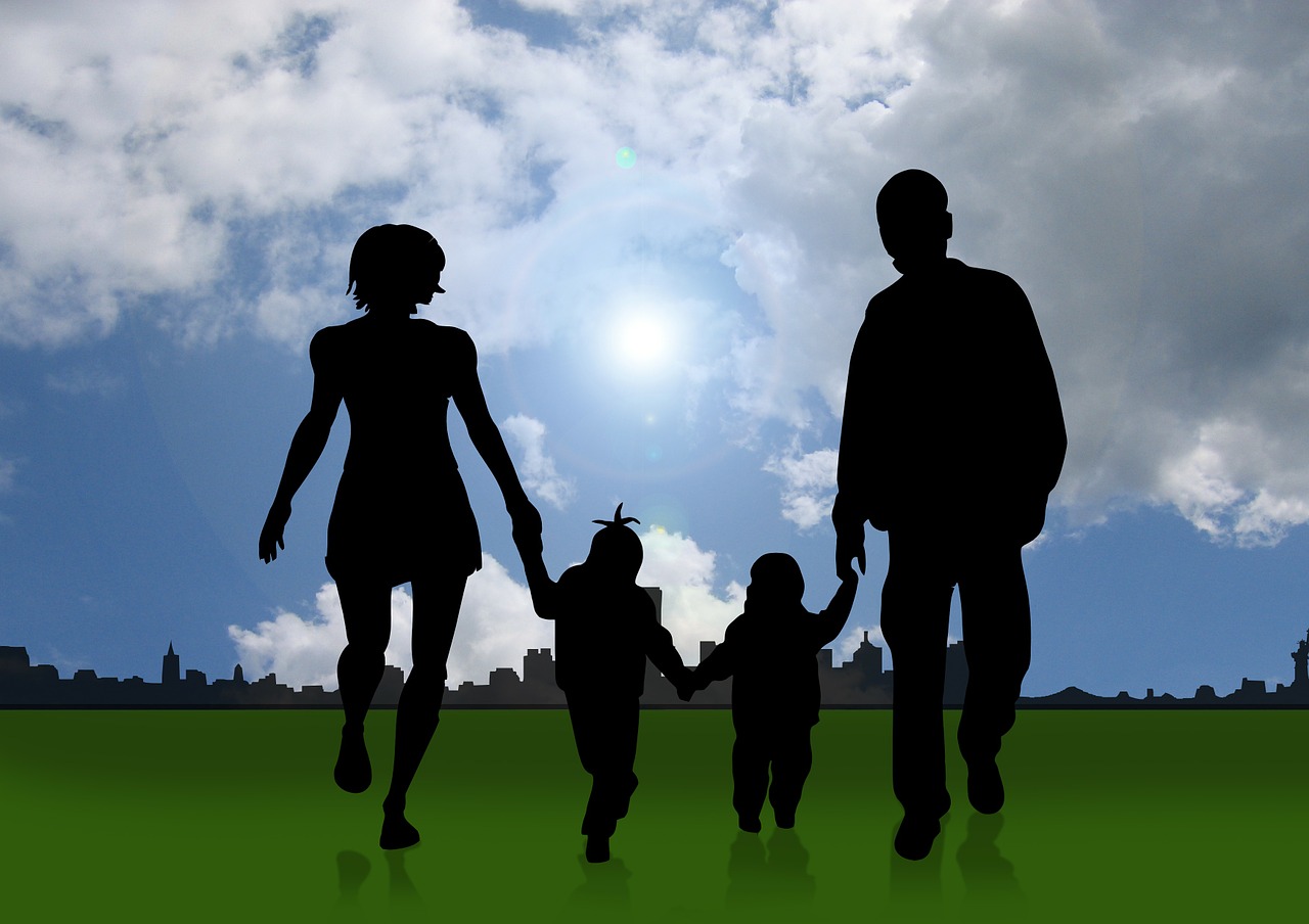 Image of a family in open land